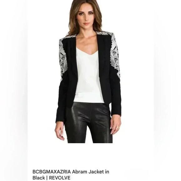 New REVOLVE BCBG MaxAzria Bolero Blazer Embroidered Crop 90s Y2K Tailored Boho - Picture 3 of 17